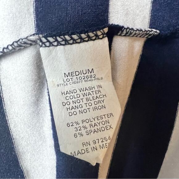 One Clothing Women's Sleeveless Racerback Striped Front Pocket Navy Stripe Dress - Picture 6 of 11